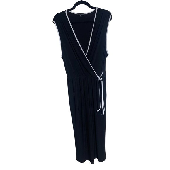 Tahari Black Jumpsuit with White Trim - Picture 7 of 8